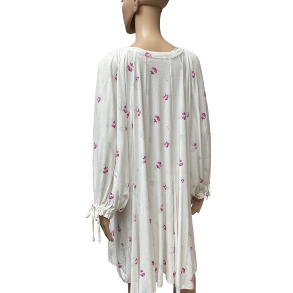 Free People Winter Sun Printed boho off white ling sleeve soft Tunic Dress - Picture 11 of 15